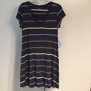 Market & Spruce Navy Striped Mini Dress
